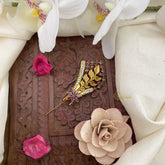 Vriksham Antique Leaf Style AD Stone Saree Pin-Saree Brooch-G17322